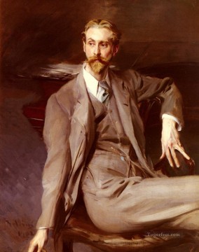  Old Painting - Portrait Of The Artist Lawrence Alexander Harrison genre Giovanni Boldini
